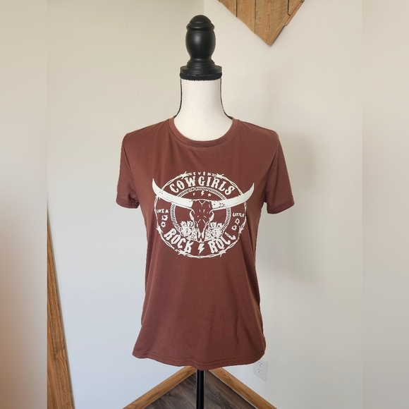 SHEIN Tops - SHEIN Rock & Roll Cowgirl Graphic T Shirt